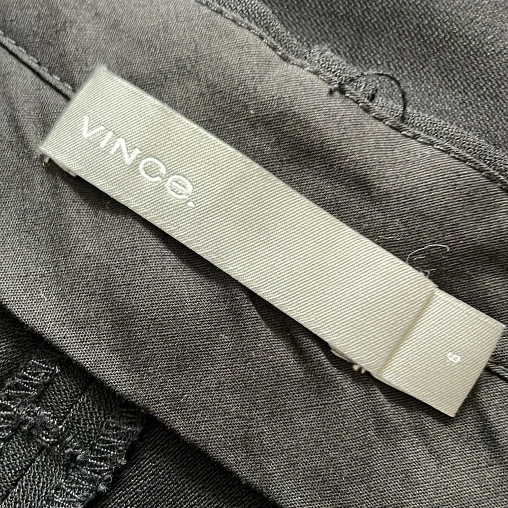 Vince Black 98% Wool Flat Front Unlined Tapered Leg Pants 6 - Picture 3 of 7
